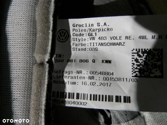 FOTEL FOTELE  SIEDZISKO OPARCIE PRZEDNIE LEWE SKÓRA ALCANTARA POSZYCIE TAPICERKA TITANSCHWARZ KWW VOLKSWAGEN ARTEON 3G8 ORYGINAŁ - 19