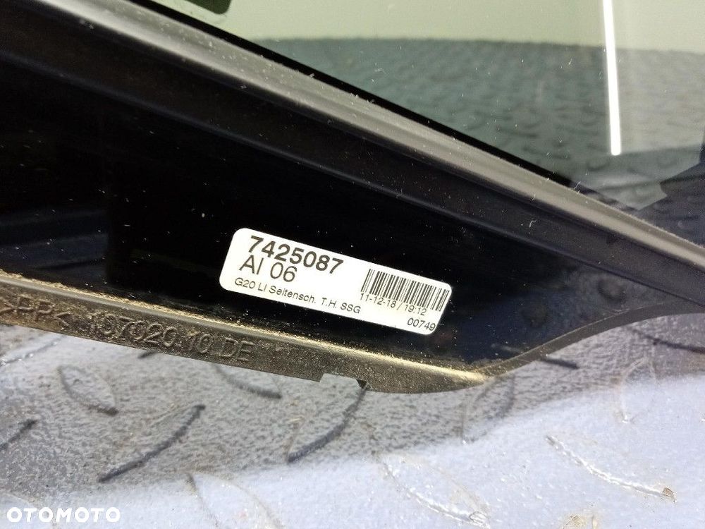 BMW 3 G20 G80 SEDAN SZYBA DRZWI TYŁ LEWA TRÓJKĄT 7425087 - 2