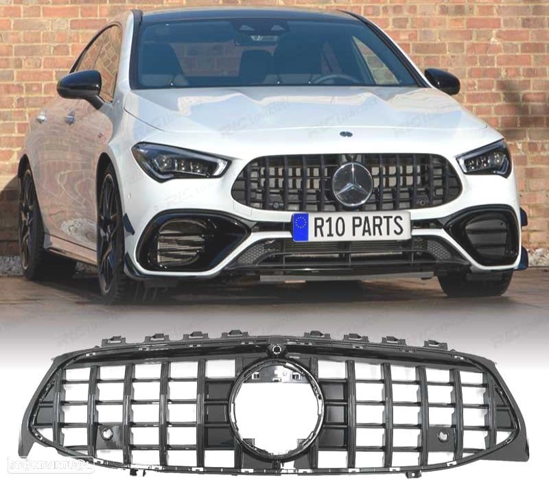 GRELHA FRONTAL MERCEDES CLA W118 19- LOOK GTR PRETO BRILHANTE - 1