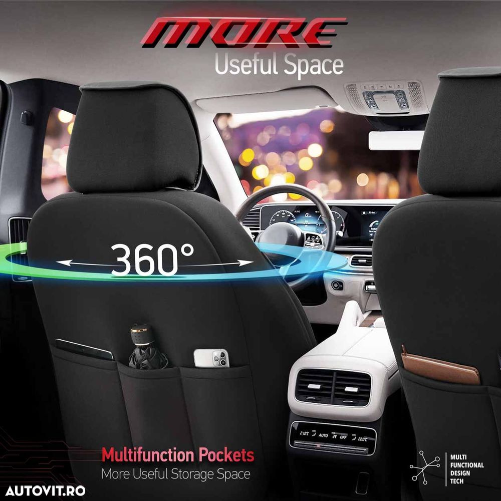 Set huse scaune Premium, Universale, fractionate Otom Horizon 1801 Rosu - 4