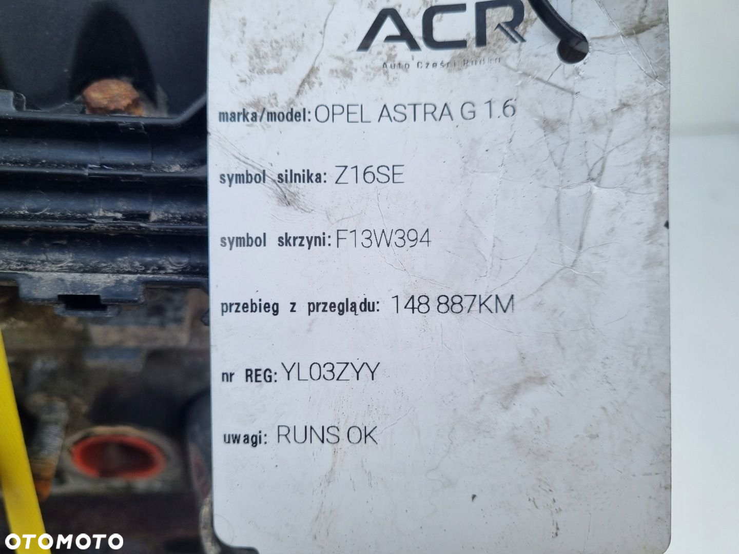 SILNIK KOMPLET Opel Astra II G 1.6 8V udokumentowane 148tyś Z16SE - 9