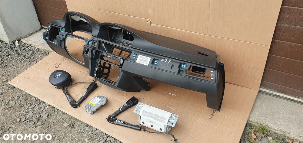 Konsola AIRBAG pasy poduszki sensor pod NAVI BMW 3 E90 E91 komplet - 5