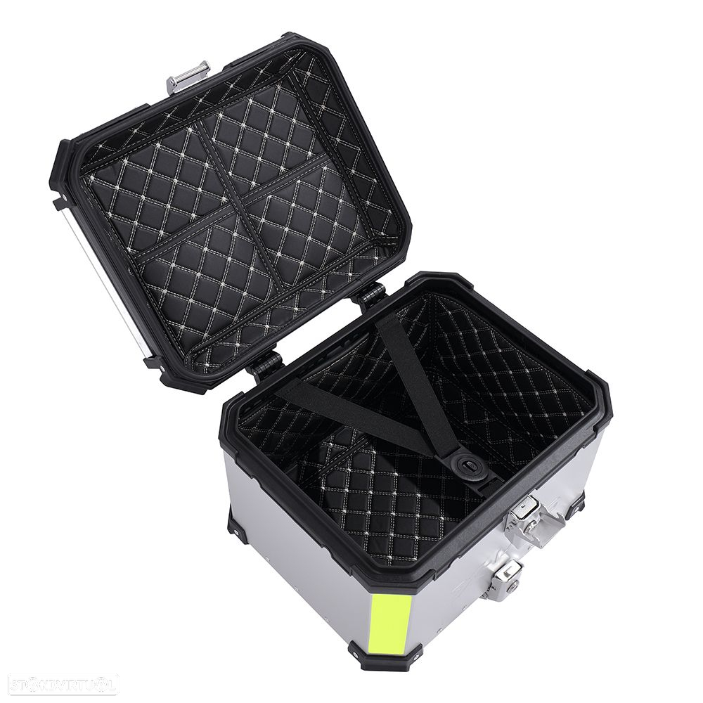 top case 35 litros aluminio silver com base de montagem - 3