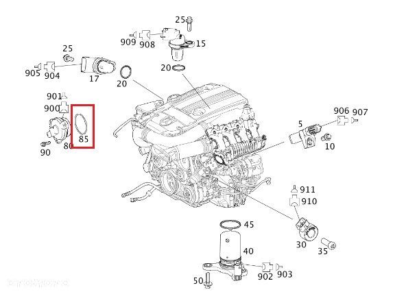 MERCEDES M271 M272 M273 Oring uszczelka elektromagnesu silnika - 2