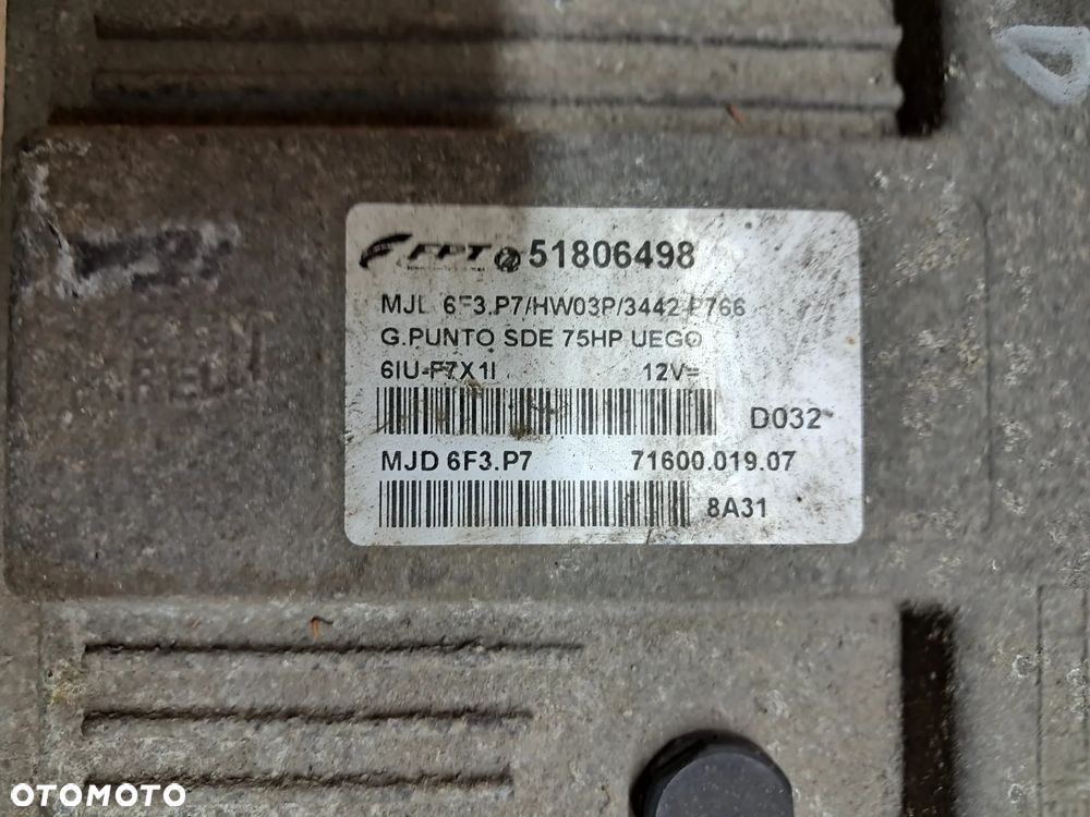 Fiat Grande Punto 1.3 Diesel Sterownik silnika 51806498 - 3