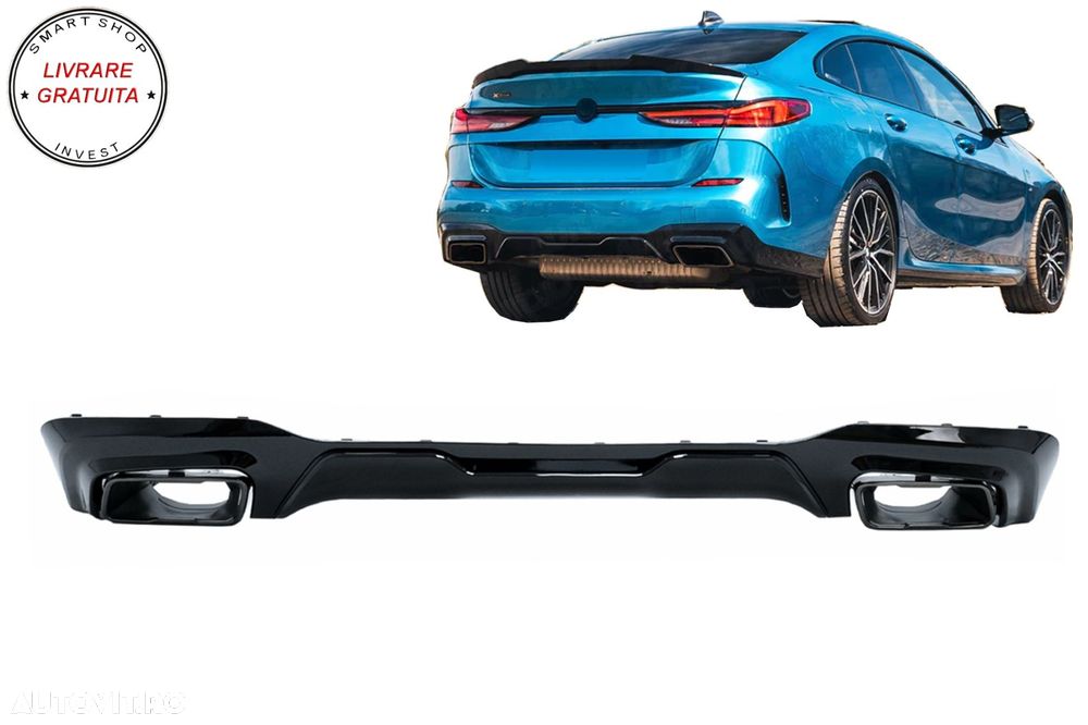 Difuzor Bara Spate cu Evacuare Dubla Negru Lucios BMW 2 Series F44 Gran Coupé (20- livrare gratuita - 1