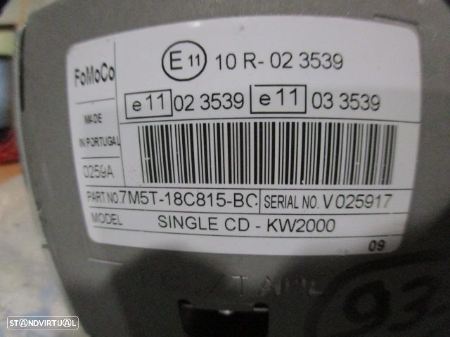 Radios 7M5T18C815BC FORD FOCUS 2 SW FASE 2 2010 1.6TDCI 90CV 5P PRETO ORIGINAL FOMOCO SINGLE CD KW2000 - 4