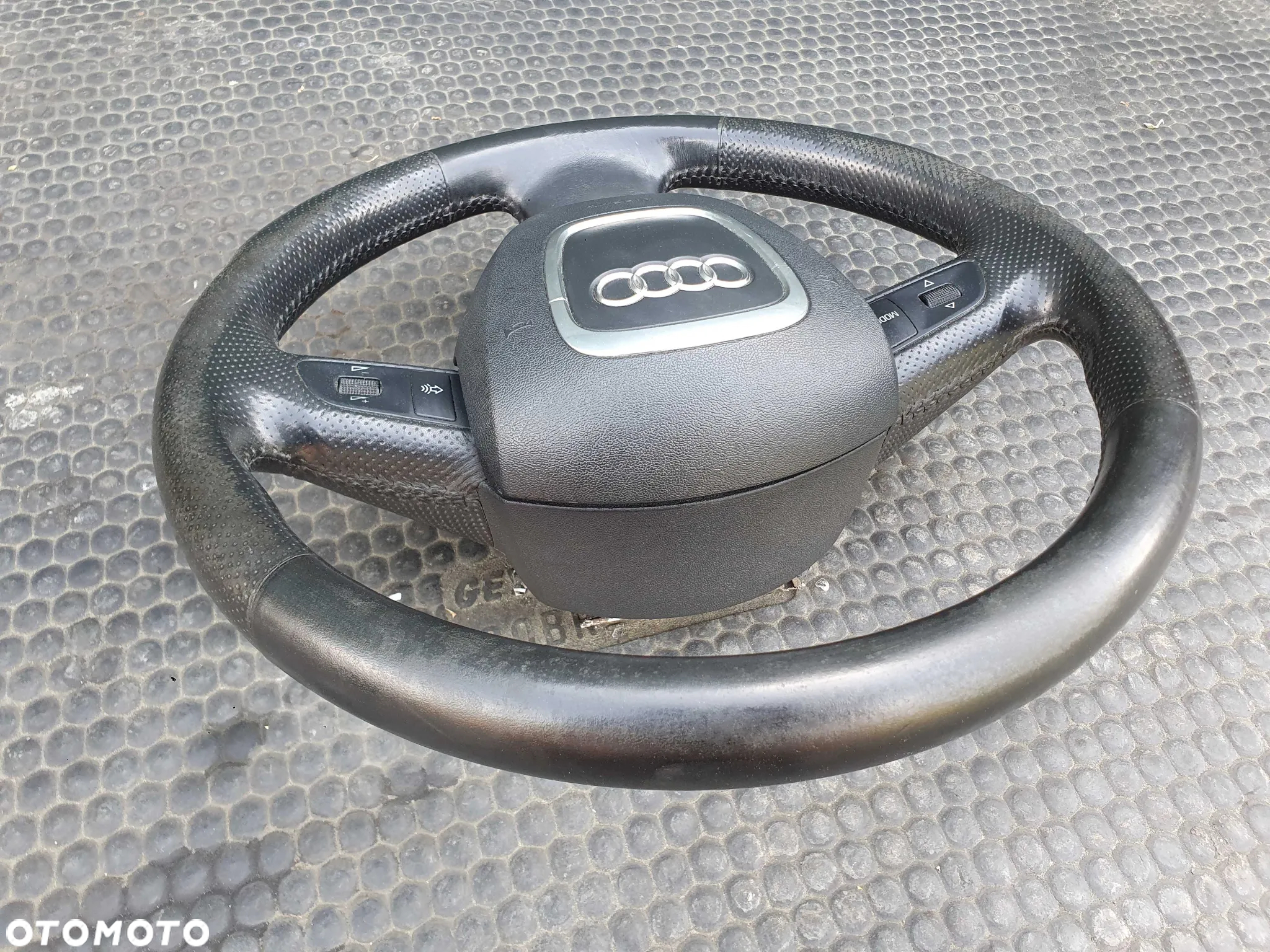 Kierownica Trzy 3 Ramienna Czarna Pikowana Skóra Air Bag Poduszka Wtyczka AUDI A4 B6 B7 - 11