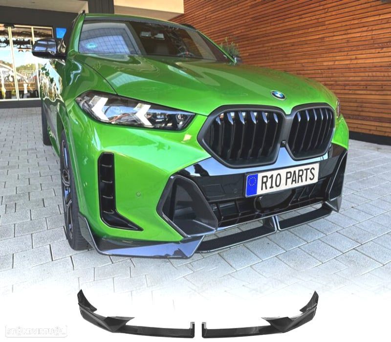 SPOILER LIP BMW X6 G06 19-22 LOOK M PRETO BRILHANTE - 1