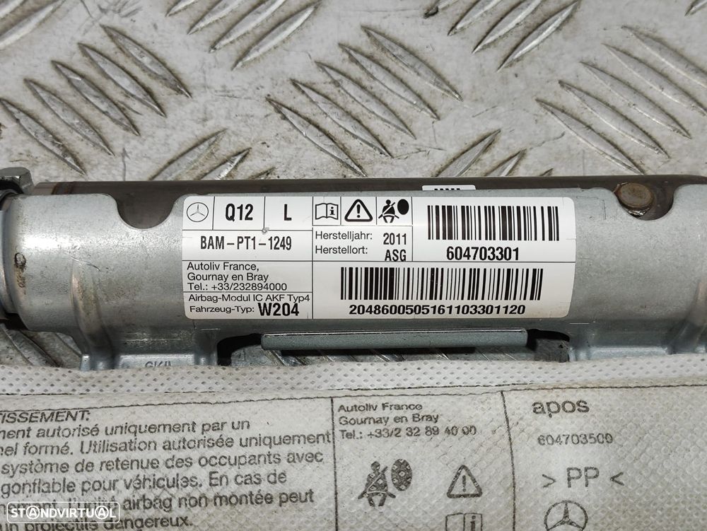 Conjunto Cortinas Laterais Airbag Esquerda Direita Mercedes Benz Classe C W204 604703301 604703300 - 6