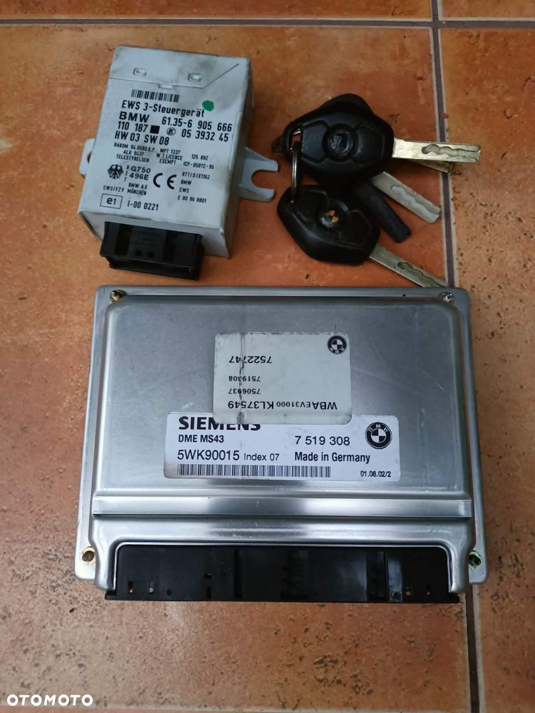 Sterownik silnika EWS kluczyk manual 325i M54b25 M54 BMW MS43 E46 E39 E83 X3 7519308 - 1