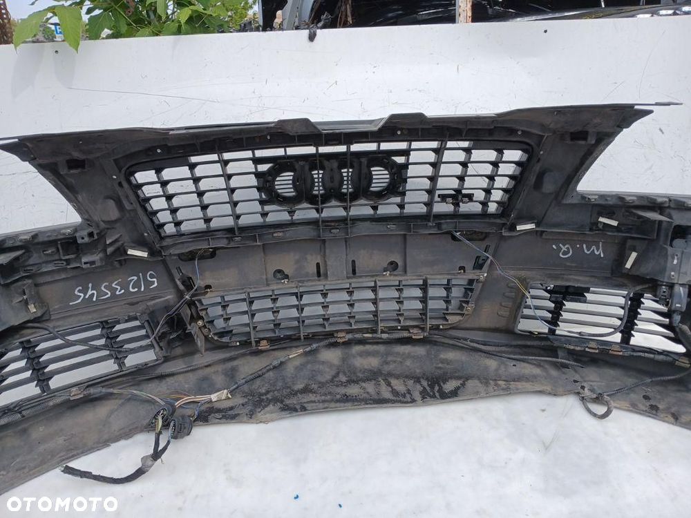 ZDERZAK PRZÓD PRZEDNI AUDI A8 D3 LIFT CZARNY PDC SPRYSKI 4E0807437AA - 11