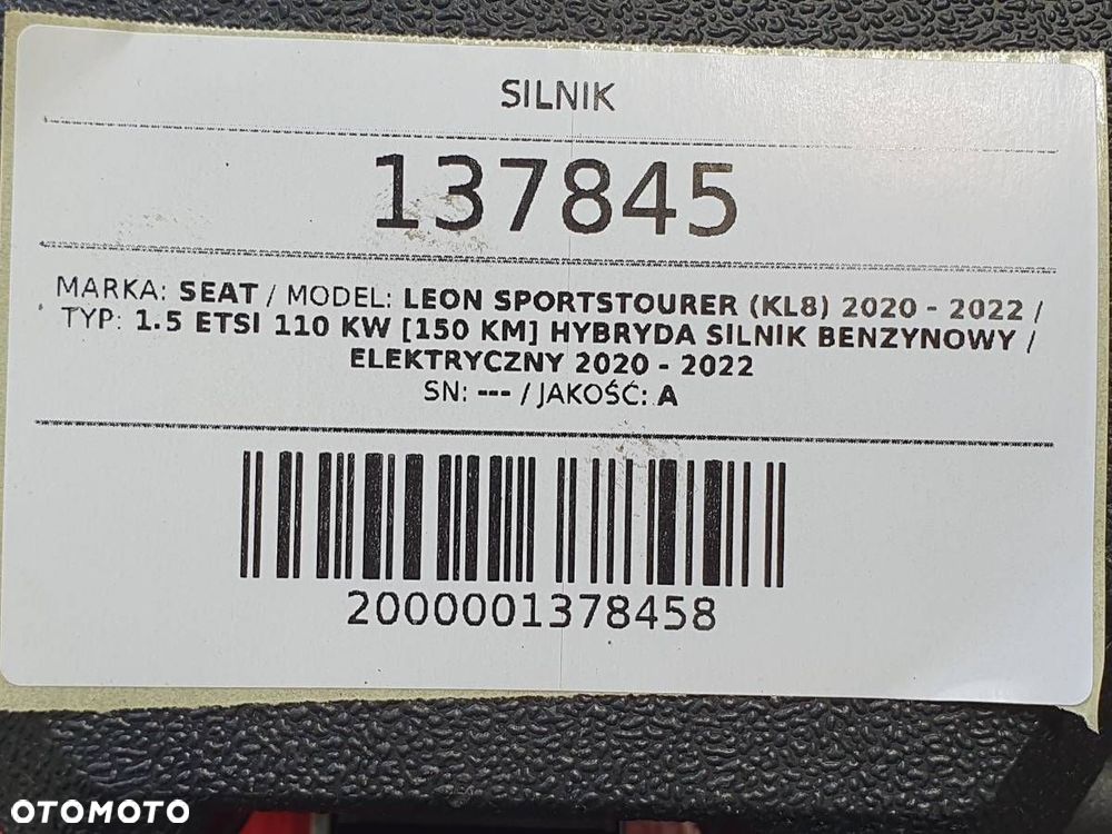 SILNIK SŁUPEK DXD DXDA 1.5 ETSI 150 SEAT LEON IV - 9