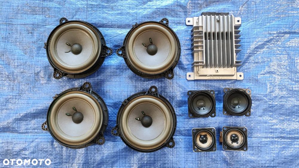 GŁOŚNIKI PRZÓD TYŁ DRZWI PÓŁKI WZMACNIACZ BOSE KOMPLET 28061-1CA0A 28154-1BM0A 28152-1AK0A 28156-JM20A INFINITI FX II QX70 - 1