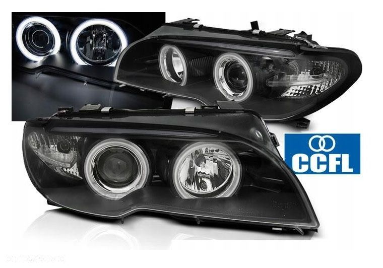 reflektory lampy diody soczewka clear black bmw 3 e46 lift coupe 2003-2006 - 3