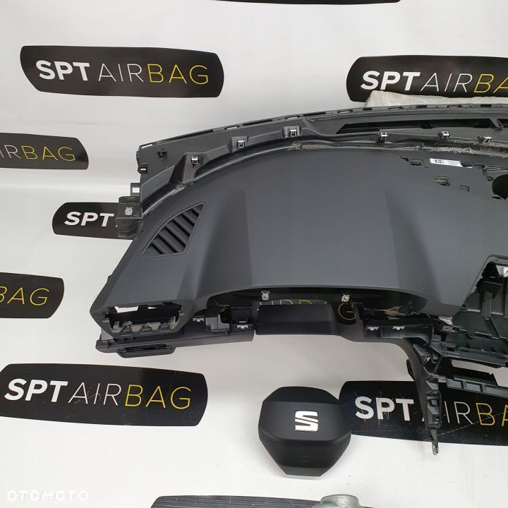 SEAT LEON 4 IV DESKA ROZDZIELCZA KONSOLA KOKPIT PULPIT PODUSZKI AIRBAG AIR BAG PASY KIT SET - 2