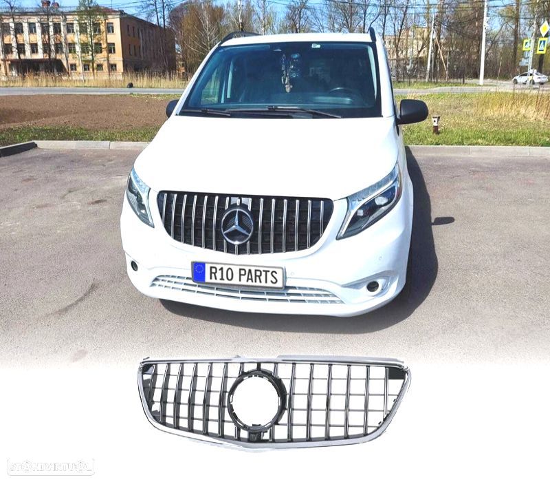 GRELHA FRONTAL MERCEDES VITO W447 14-19 PRETO CROMADO - 1