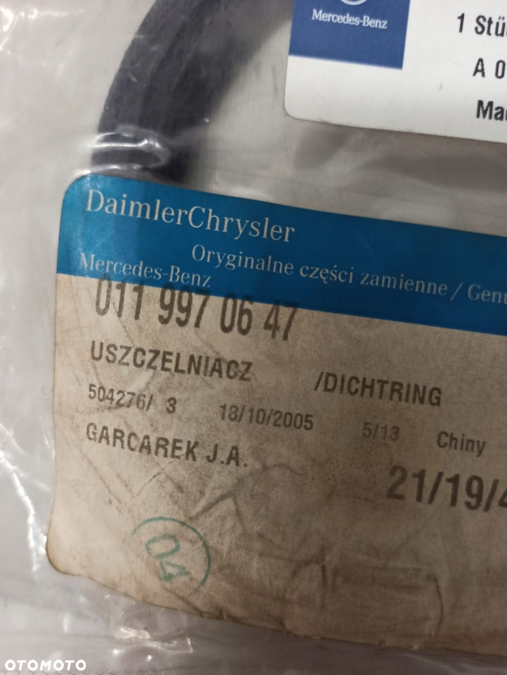 USZCZELNIACZ POKRYWY WAŁU MERCEDES T1 KACZKA MB100 A0119970647 ASO ORG - 3