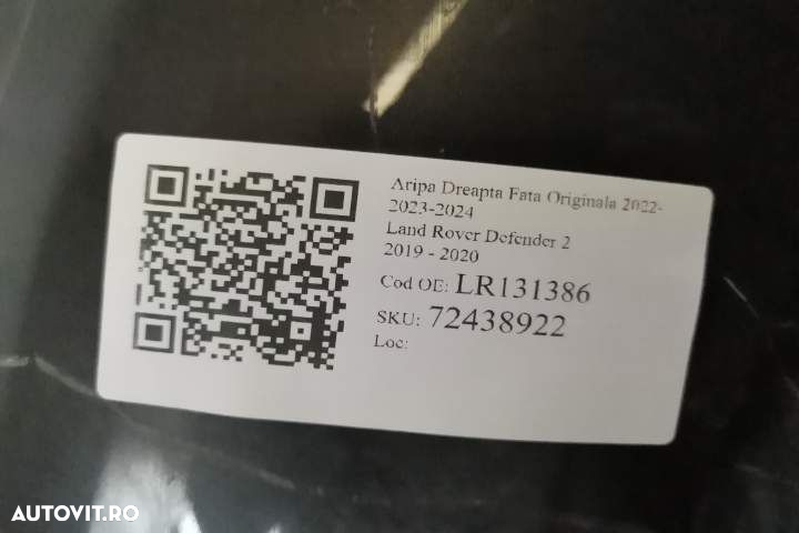 Aripa Dreapta Fata Originala 2022-2023-2024 Land Rover  Defender  2 [2 - 7