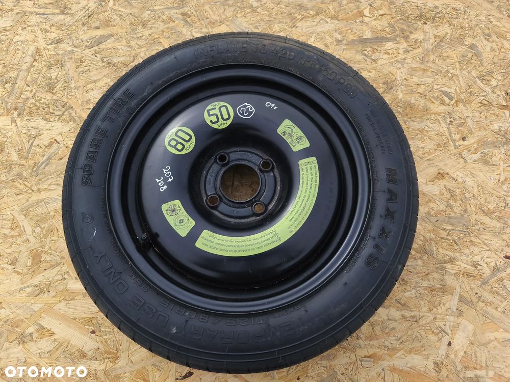 KOŁO DOJAZDOWE ZAPASOWE PEUGEOT 207 208 CITREON C3 15 CALI 4X108 - 1