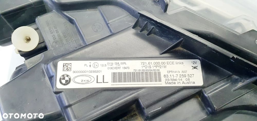 BMW 3 F30 F31 LAMPA LEWA BI-XENON SKRĘTNY DYNAMIC 7259527 ORYG EU!!! - 8