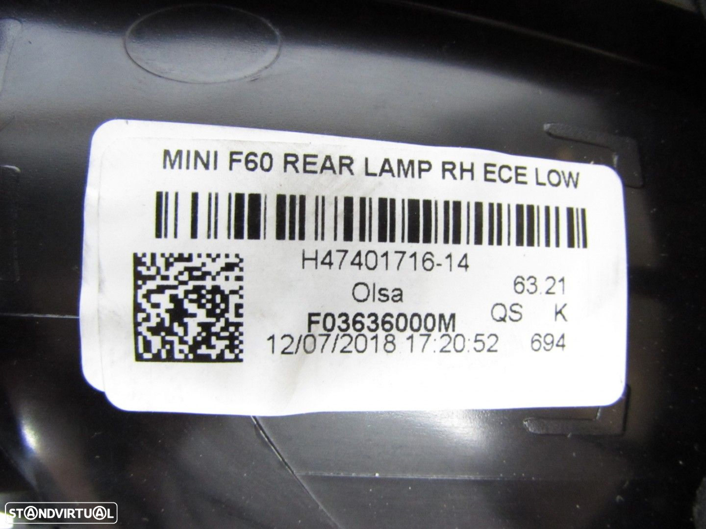 Farolim Direito/Trás Seminovo/ Original MINI MINI COUNTRYMAN (F60) 63217401716 - 4