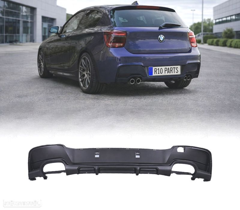 DIFUSOR TRASEIRO BMW F20 F21 11- 4 SAIDAS LOOK M PERFORMANCE - 1
