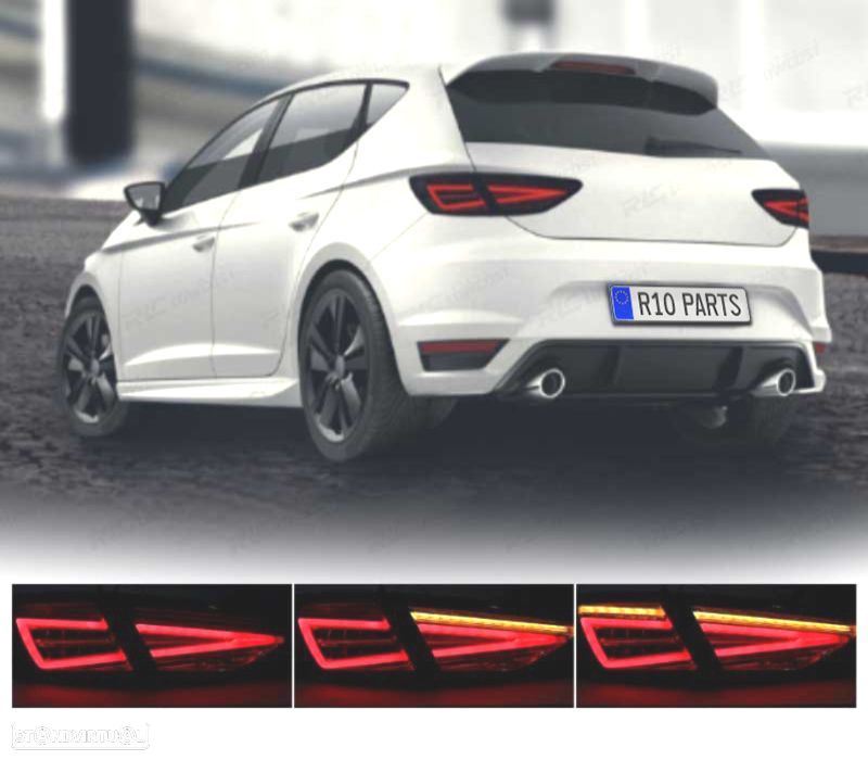 FAROLINS SEAT LEON 3 5F 12-20 LED DINÂMICO PRETO OEM LED - 2