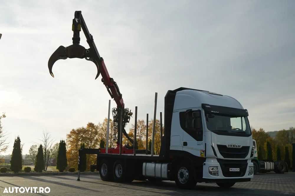 Iveco STRALIS 560 / 6X4 / PENTRU LEMN / PENTRU COPACI / PENTRU PĂDURE / REMORCĂ PALFINGER EPSILON / CAPACITATE DE RIDICARE - 5.250 KG - 1