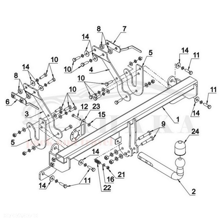 Hak Holowniczy Odkręcany Do Fiat Doblo Work Up Pick-Up Od 2011 - 2