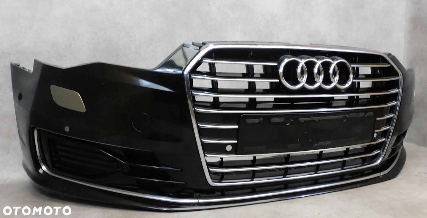 AUDI A6 C7 4G LIFT ZDERZAK PRZÓD PRZEDNI KOMPLETNY ZWYKŁAY CZARNY 6XPDC - 4