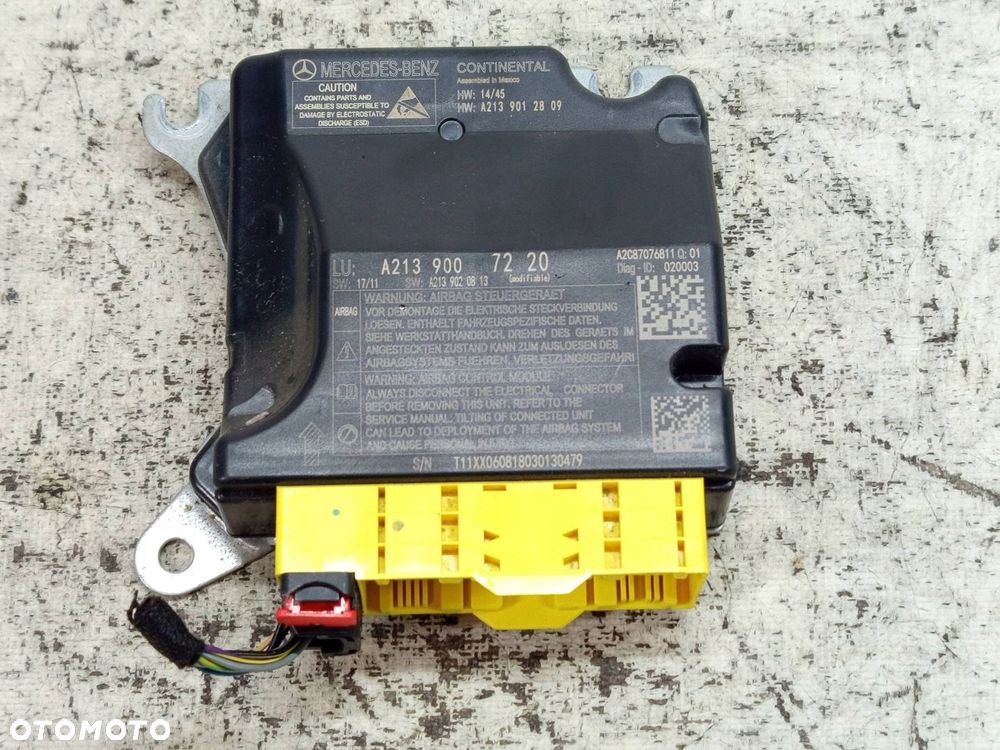 MERCEDES E W213 W238 MODUŁ STEROWNIK SENSOR AIRBAG A2139007220