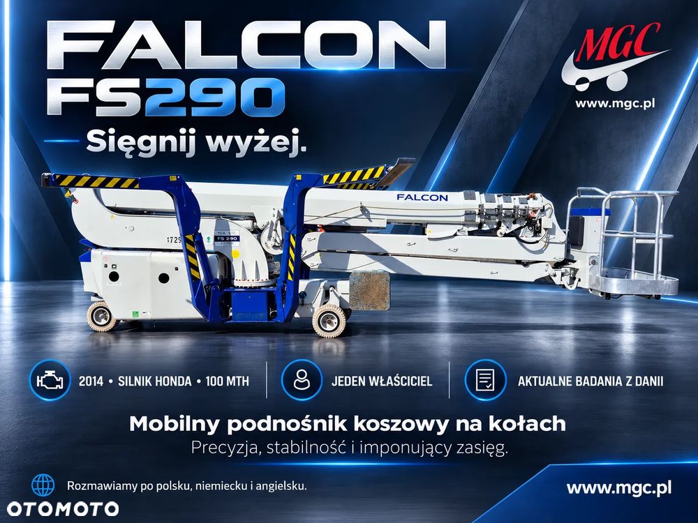 Inny Falcon FS290 / PODNOŚNIK KOSZOWY PAJĄK / DO 29 METRÓW / STAN IDEALNY / JAK OMME JLG GENIE / NISKIE MOTOGODZINY / SERWISOWANY / HYBRYDA / SILNIK SPALINOWY HONDA / ZDALNIE STEROWANY / MOŻLIWY TRANSPORT - 2