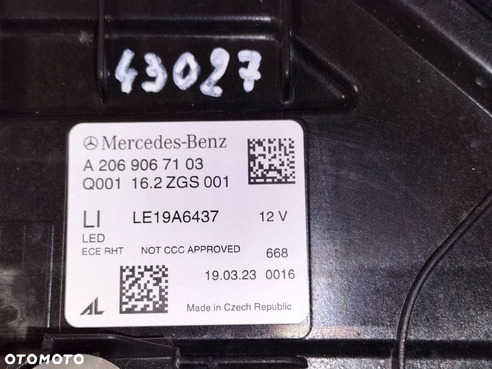 lampa przednia reflektor lewa mercedes c klasa w206 21- full led high - 10