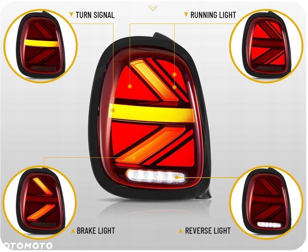 Lampy tylne L+R kpl Vland Led Tuning RED Mini Cooper f55 f56 f57 2014-2017 - 7