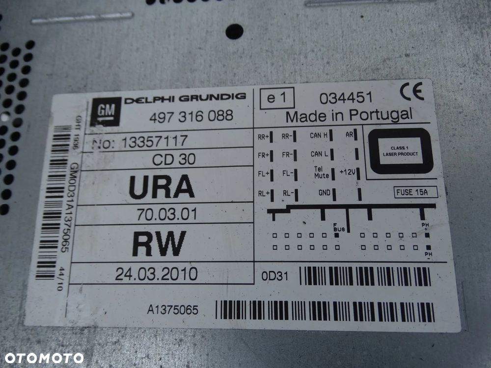 RADIO CD CD30 13357117 OPEL ASTRA H ZAFIRA B F-VAT - 4
