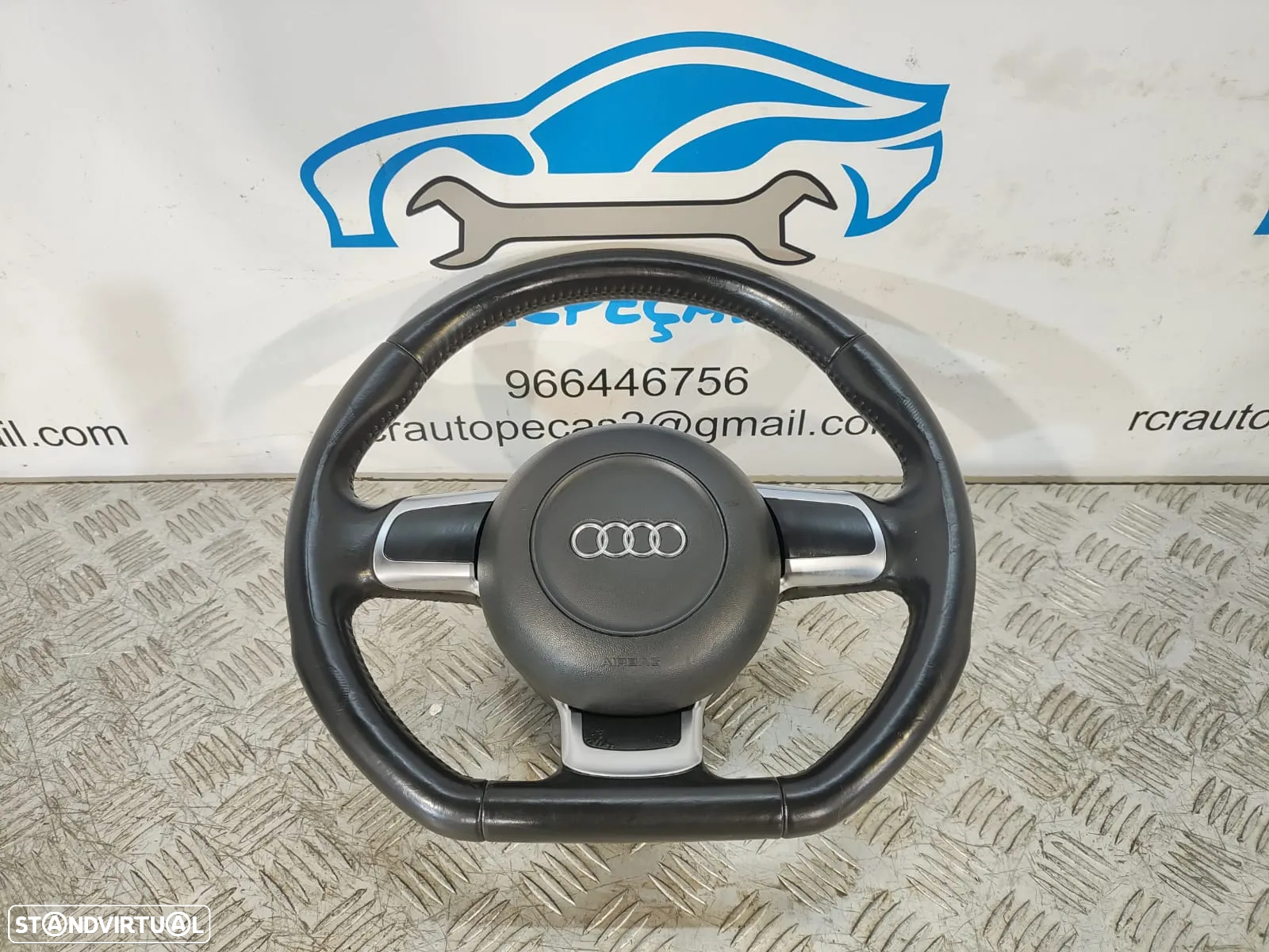 .VOLANTE GUIADOR PELE FLAT BOTTOM AUDI TT 8J 8J3 AUDI TT 8J9 CABRIO A3 8P R8 AIRBAG ORIGINAL - 4