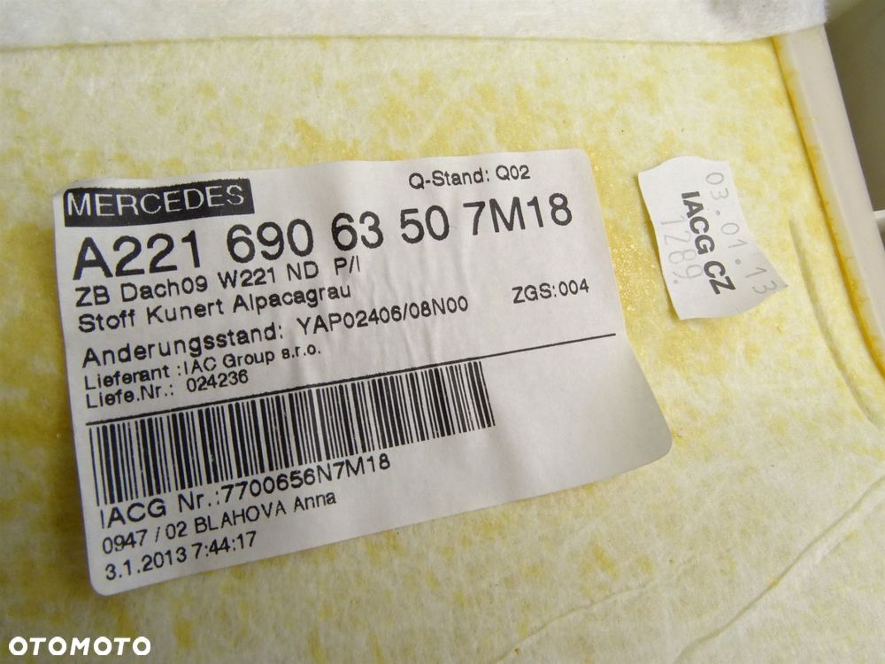 Podsufitka komplet lampka wewnetrzna a2216909350 mercedes w221 lift sedan - 13