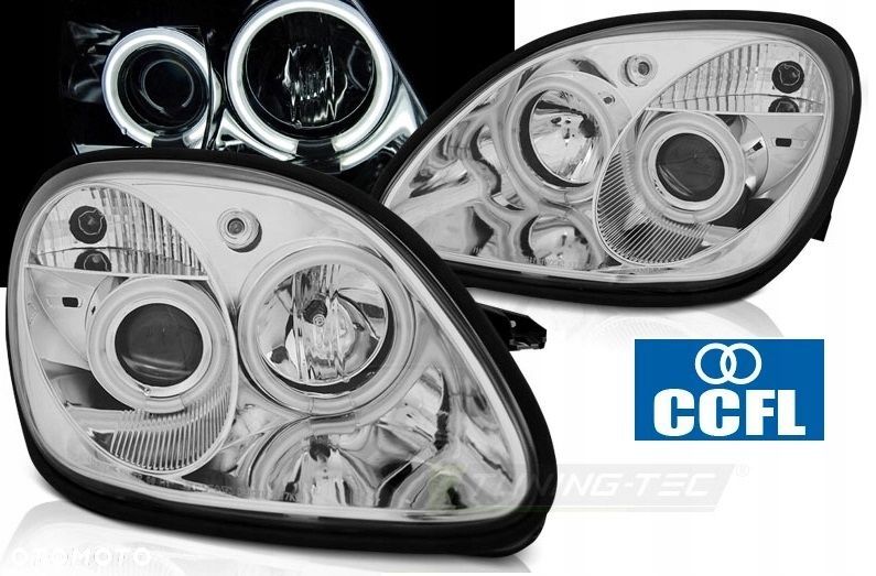 Reflektor Lampy kpl Ringi Angel Eyes Led CCFL Tuning Mercedes Slk r 170 - 3