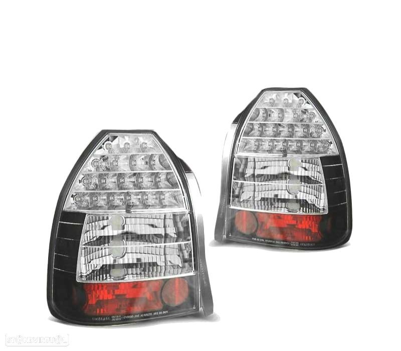 FAROLINS TRASEIROS LED HONDA CIVIC 3P 95-01 PRETO - 2