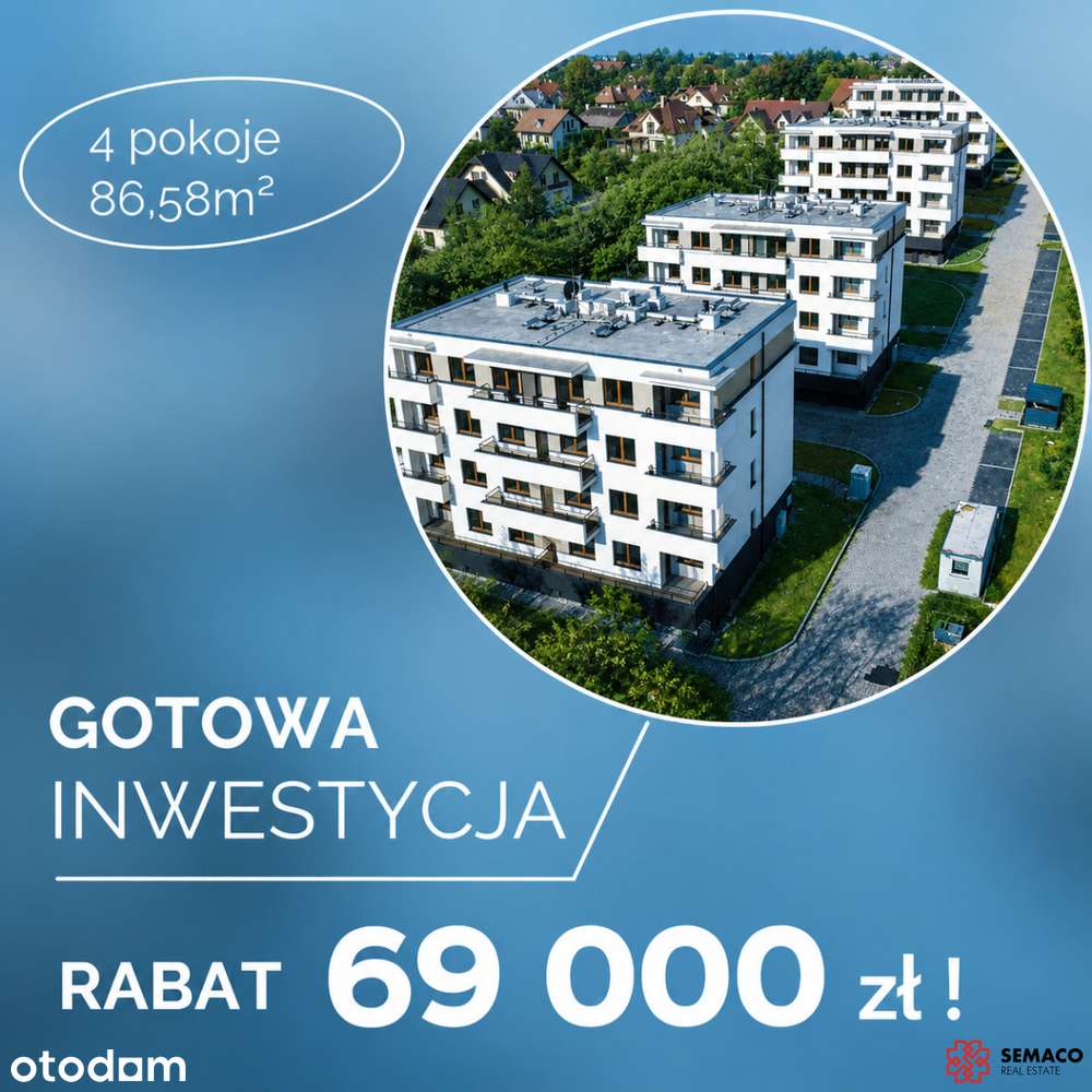 Rabat 46 000 zł | 3 pokoje - Gotowa Inwestycja