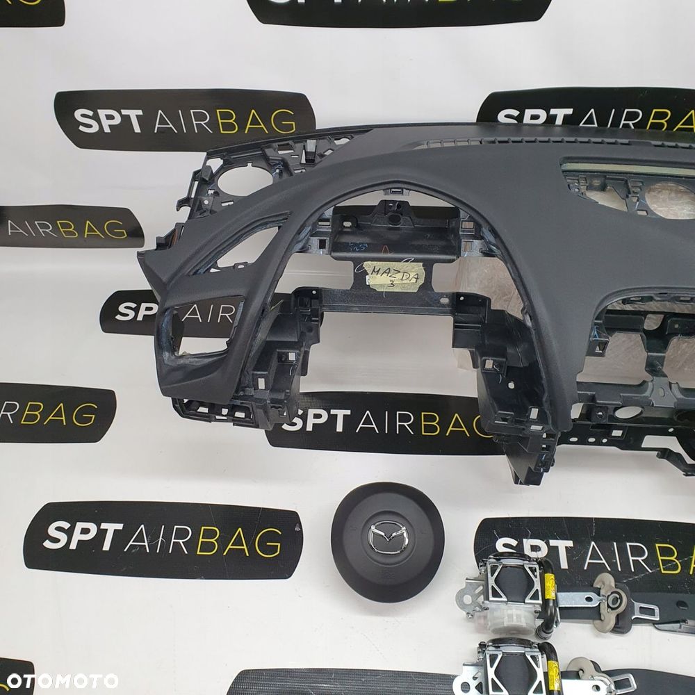 MAZDA 3 III BM DESKA ROZDZIELCZA KONSOLA KOKPIT PULPIT PODUSZKI AIRBAG AIR BAG PASY KIT SET - 2