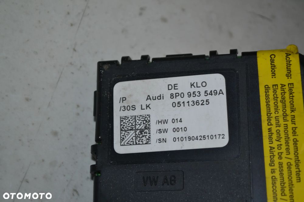 VW AUDI SEAT SKODA MODUŁ POD KIEROWNICĘ 8P0953549A - 2