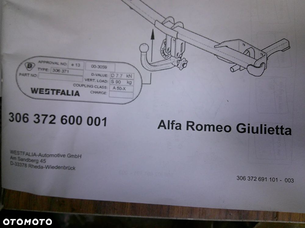 nowy hak holowniczy westfalia automat alfa romeo giulietta - 3