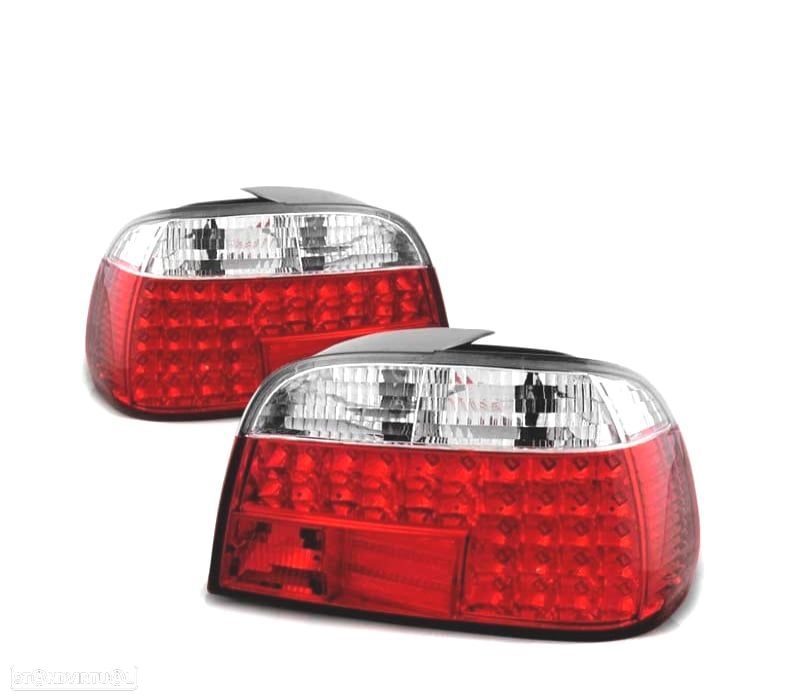 FAROLINS TRASEIROS LED BMW E38 94-01 VERMELHO CRISTAL - 1