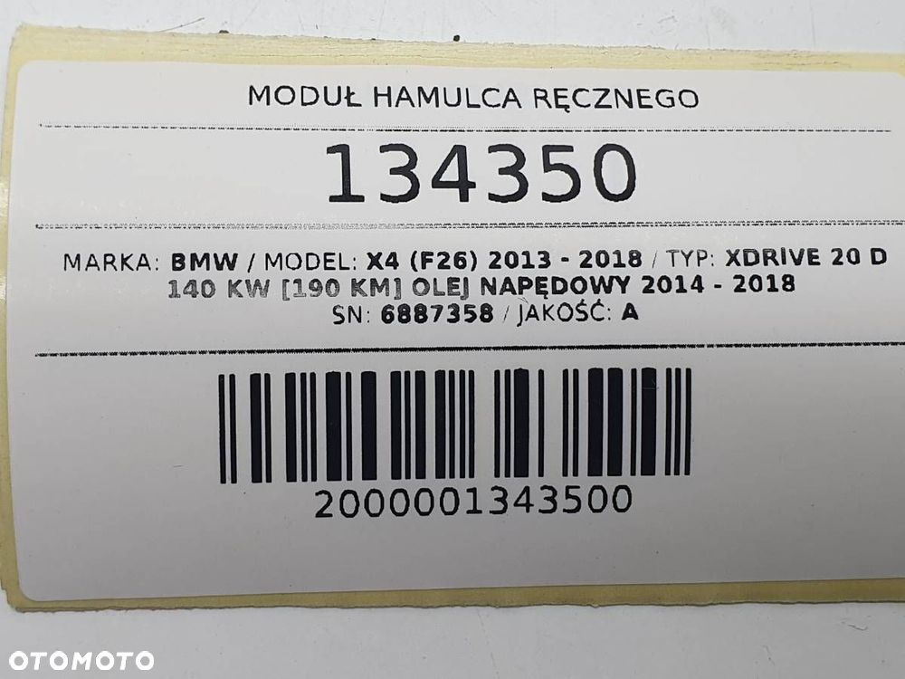 MODUŁ STEROWNIK HAMULCA RĘCZNEGO BMW X4 F26 6887358 - 4