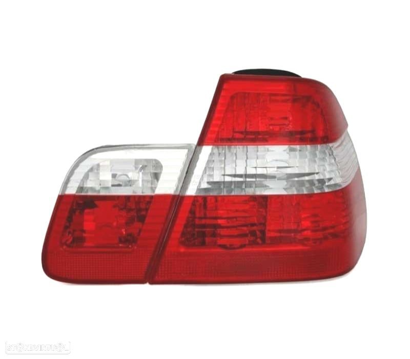 FAROLINS TRASEIROS BMW E46 01-05 VERMELHO BRANCO - 3