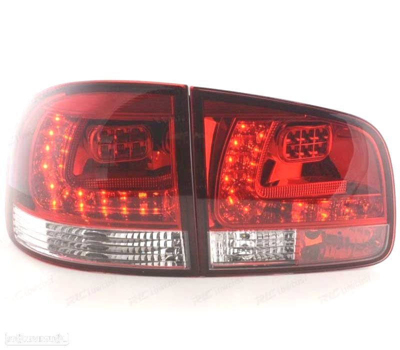 PILOTOS VOLKSWAGEN VW TOUAREG 02-10 LED VERMELHO CROMADO - 2