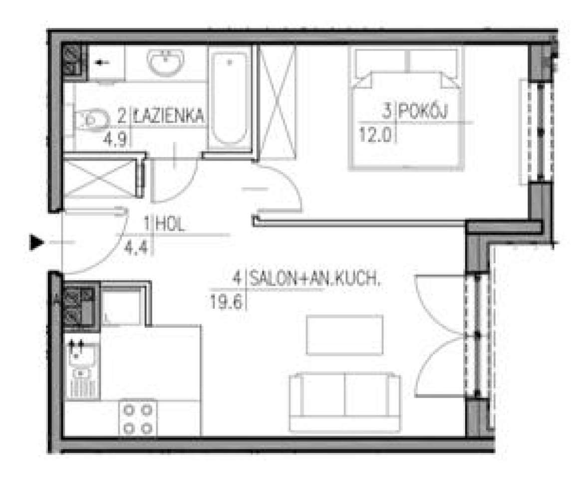 41,5m²/ W Cenie / Ogródek / Garaż /