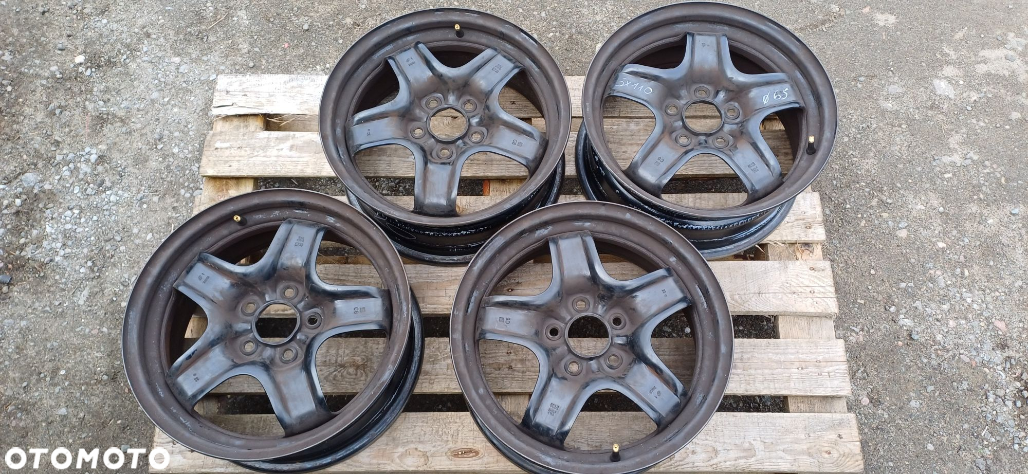 Felgi stalowe z kołpakami OPEL 6,5x16 cali , rozstaw śrub 5x110. - 4